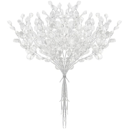 Artificial White Crystal Acrylic Water Droplet – Handmade Christmas & Wedding Bridal Bouquet, Wreath, Hairpin DIY Decor Accessory