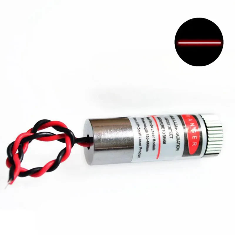 650nm 5mW Red Laser Module – Point, Line, Cross Focusable Glass Lens, Industrial Class