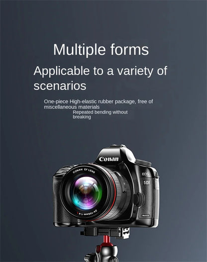 BSLIUFANG 2025 Flexible Octopus Tripod – 2-in-1 Phone & Camera Tripod with Side Cold Shoe & 1/4'' Screw for DSLR, Smartphone