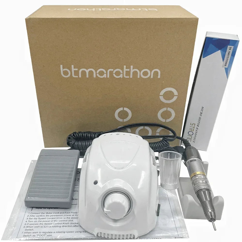65W Electric Nail Drill BT Marathon Champion-3 – Micromotor Control Box DC30V, 35000RPM, H200 Handle Milling Machine for Manicure