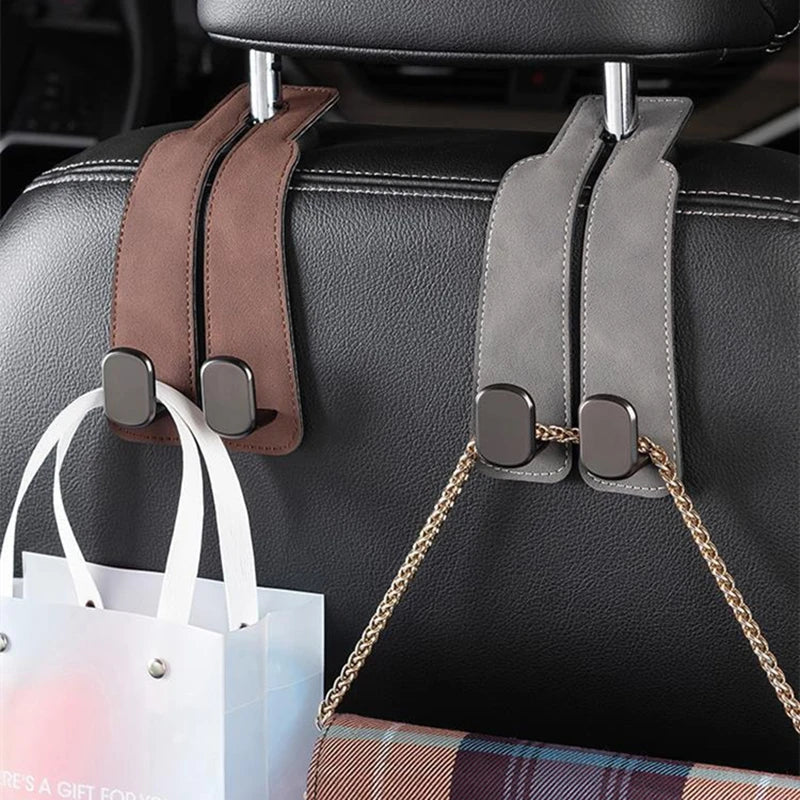 2-in-1 Car Rear Seat Hook – Universal Headrest Hanger Clip, Double Hook Storage for Car Interior Accessories