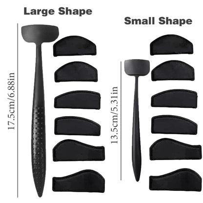 6 in 1 Crease Line Kit - Silicone Eyeliner Template for Precise Eyeshadow Cut Crease, Black Eye Makeup Stencils for Women