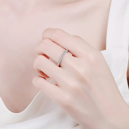100% Pass Diamond Tester Pen & Moissanite Ring – Matching 925 Sterling Silver Wedding Band for Women
