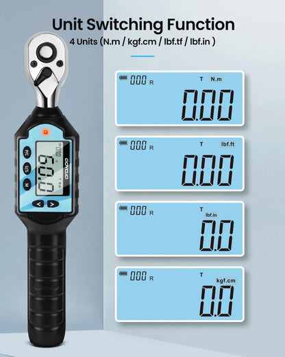 New Digital Preset Torque Wrench | 1/2", 3/8", 1/4" Bidirectional Ratchet for Professional Bicycle Repair