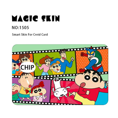 Anime Crayon Shin-Chan Poker PVC Sticker — Waterproof Cartoon Skin for Credit & Debit Cards