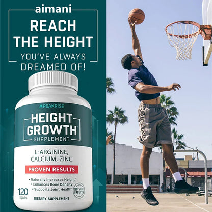 Calcium & Vitamin D3 Zinc Supplement — Promotes Bone Growth & Strength | Natural Height Support for Children