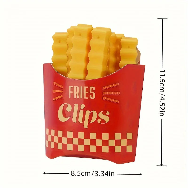12PCS French Fry Shape Food Sealing Clips – Plastic Bag Snack & Seasoning Bag Clips for Airtight Storage & Kitchen Use