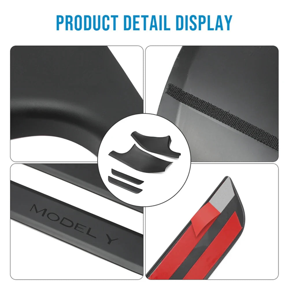 Rear Door Sill Cover for Tesla Model Y (2022–2024) – Anti-Dirty Kick Guards, Trim Protector Film & Welcome Pedal Pads