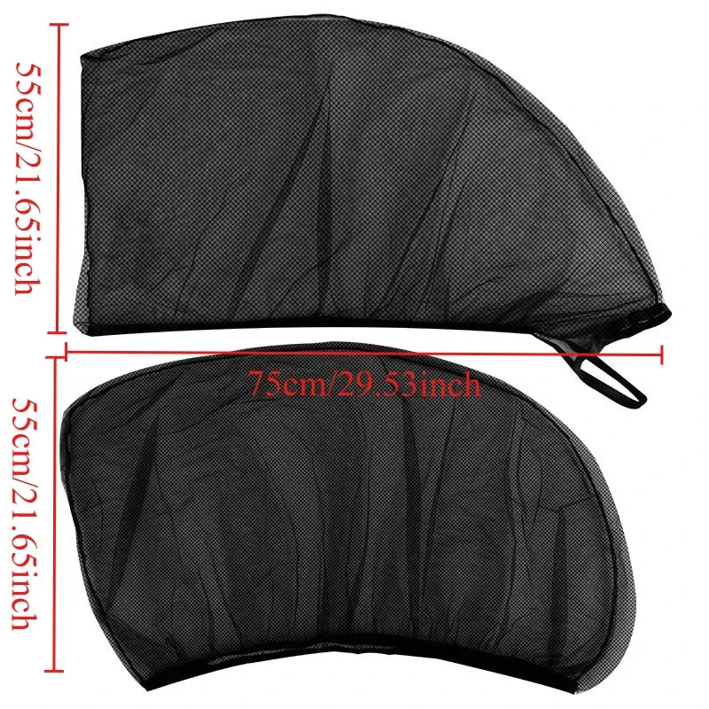 2PCS Car Window Mesh Sunshade Net Set – Mosquito Proof Sun Visor Covers, Universal Automotive Interior Window Protection Accessories