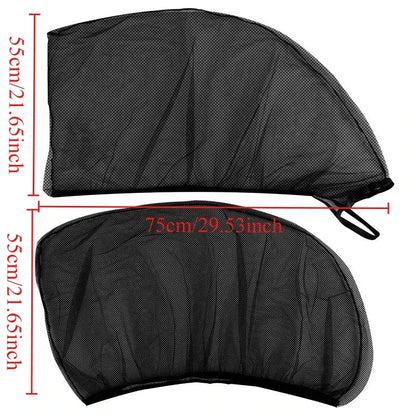 2PCS Car Window Mesh Sunshade Net Set – Mosquito Proof Sun Visor Covers, Universal Automotive Interior Window Protection Accessories