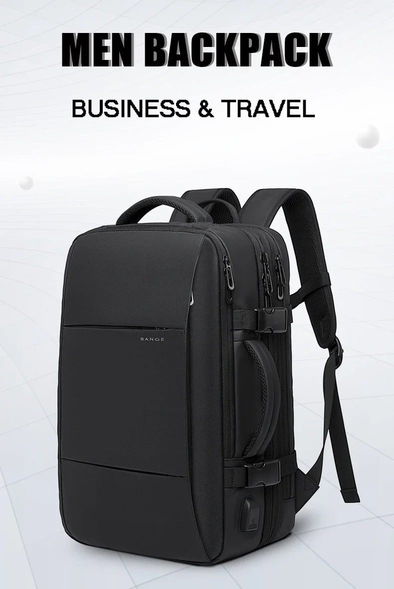 BANGE Expandable Men’s Waterproof Laptop Backpack – 17.3" Large Capacity Hiking & Travel Bag