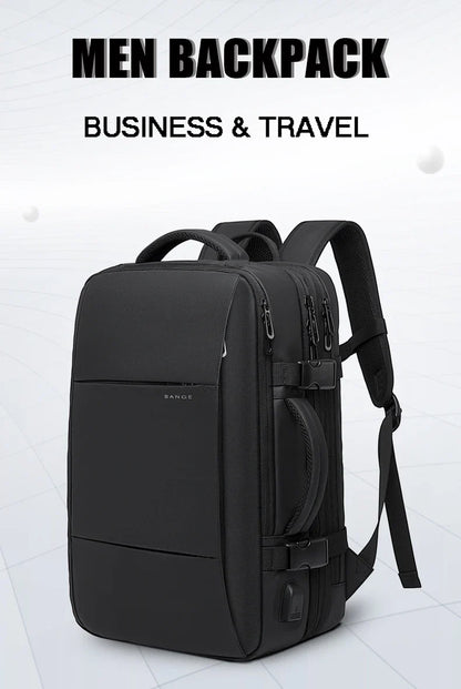 BANGE Expandable Men’s Waterproof Laptop Backpack – 17.3" Large Capacity Hiking & Travel Bag