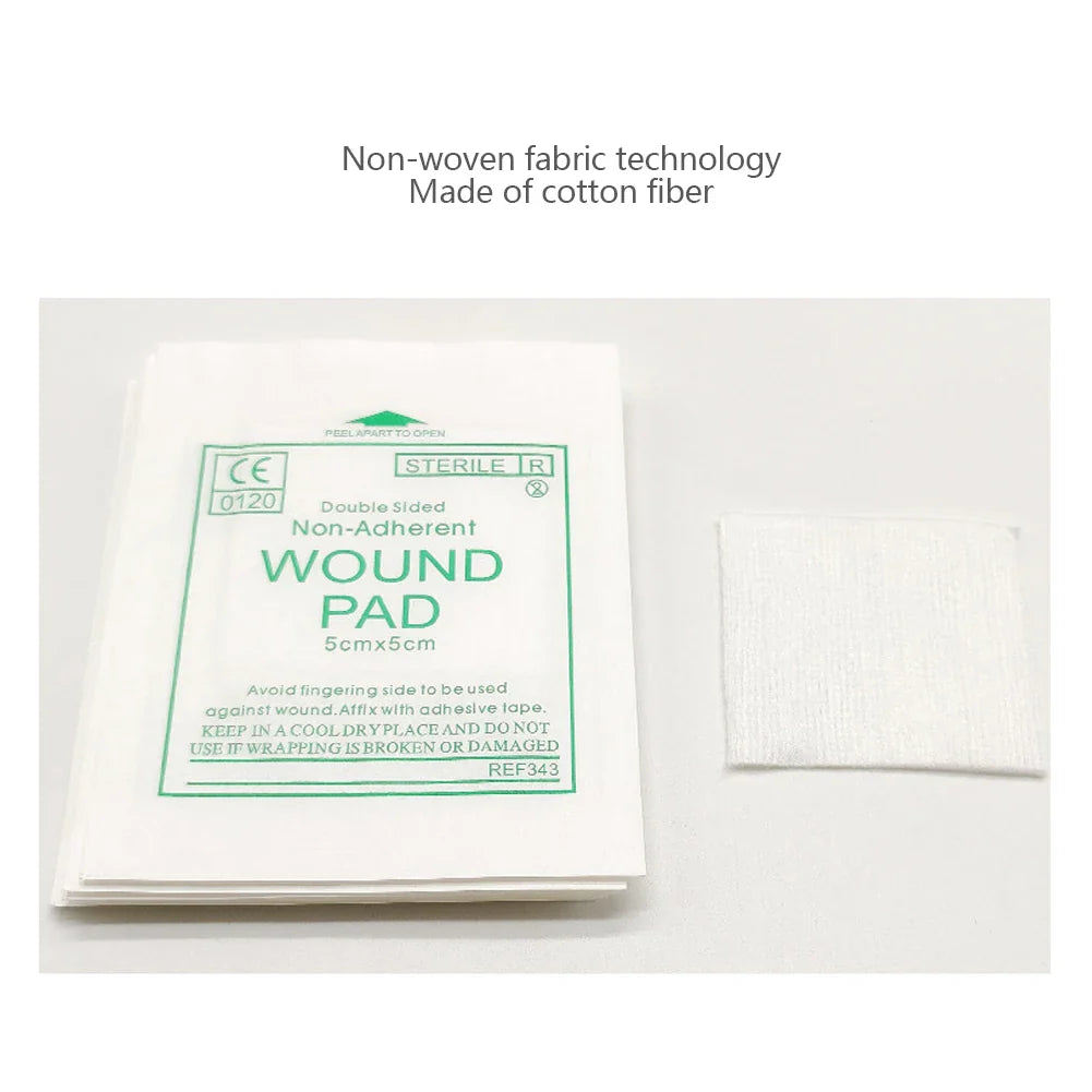 50/100PCS Sterile Non-Woven Gauze Pads - Waterproof Cotton Wound Care & First Aid Dressing Supplies