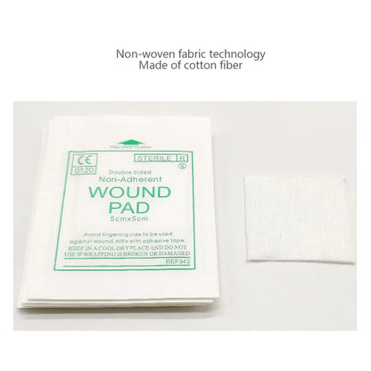 50/100PCS Sterile Non-Woven Gauze Pads - Waterproof Cotton Wound Care & First Aid Dressing Supplies