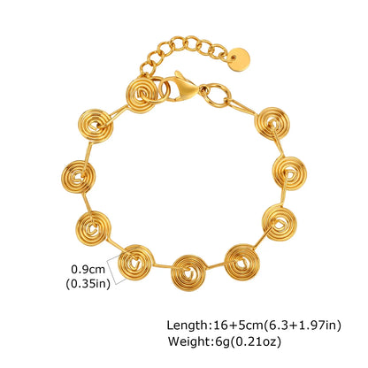 Women's Chunky Gold Plated Stainless Steel Link Chain Bracelet – Waterproof Layered Wristband Jewelry