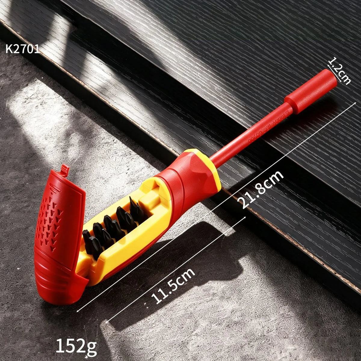 Insulated Magnetic Screwdriver Set - Interchangeable Phillips & Slotted Bits for Electrical & Motorcycle Repair