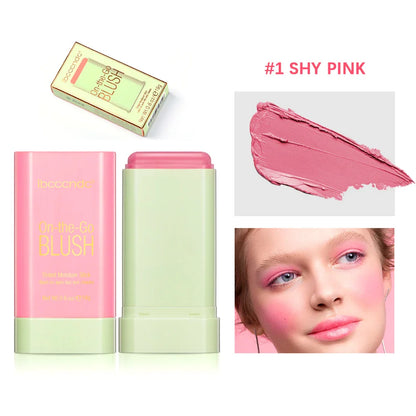Waterproof Cream Blush Stick — High-Pigment Makeup Rouge for Brightening Skin Tone