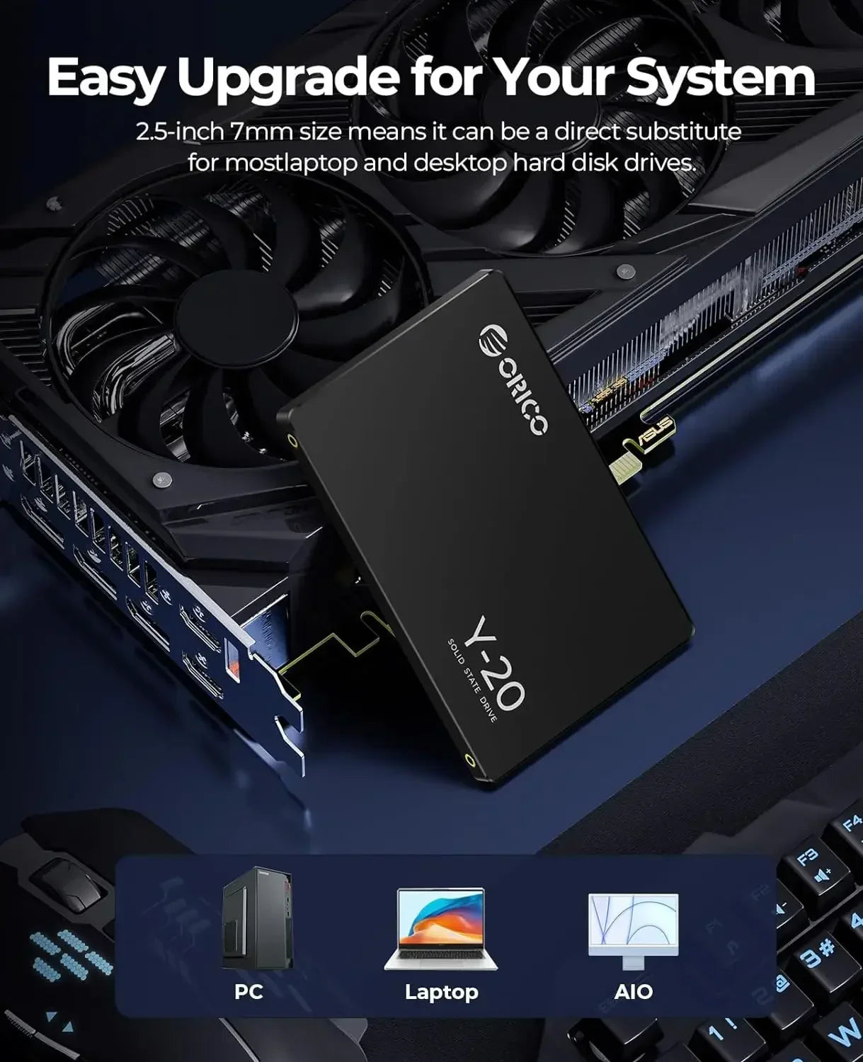 ORICO SATA III SSD 2.5” — 512GB-4TB 3D NAND Internal Solid State Drive Up to 550MB/s for PC & Laptop Upgrade
