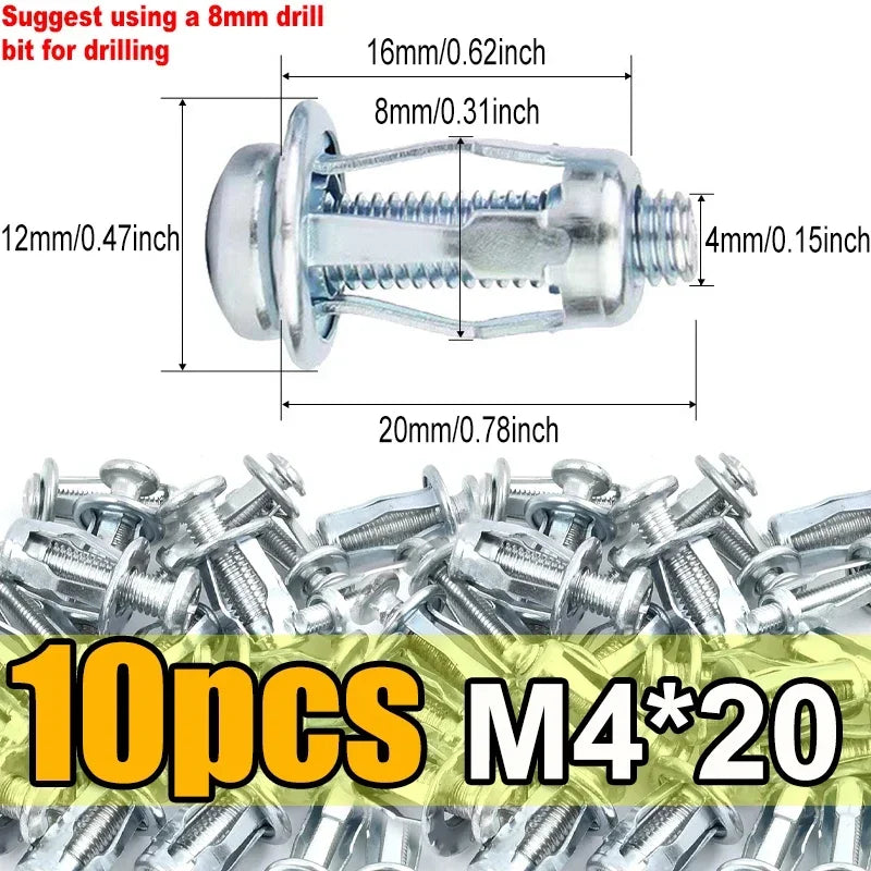 Petal Screw Jack Nuts & Expansion Plugs – Curtain Clamp, Rivet Lock Bolt, and Wall Fasteners