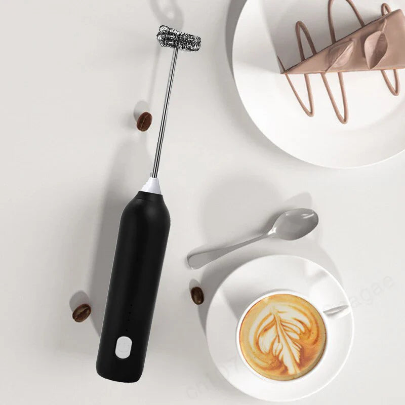 Upgraded USB Rechargeable Electric Milk Frother & Egg Beater – 3-Speed Handheld Mini Coffee Blender for Espresso & Kitchen Use