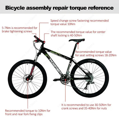 3/8” Bidirectional Torque Wrench — 5-60/19-110/10-140N·m Preset Tool for Bicycle, Motorcycle & Car Repair