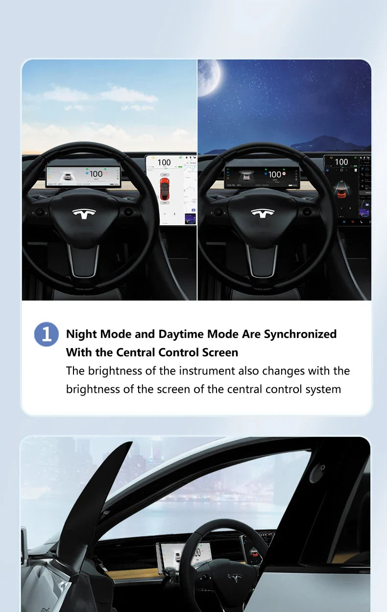 Carbar 8.8" Smart Dashboard Touch Screen – Wireless CarPlay & Android Auto for Tesla Model 3 & Y, Free Air Vent Camera