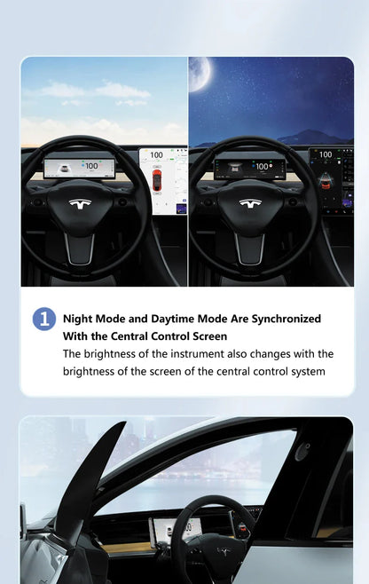 Carbar 8.8" Smart Dashboard Touch Screen – Wireless CarPlay & Android Auto for Tesla Model 3 & Y, Free Air Vent Camera