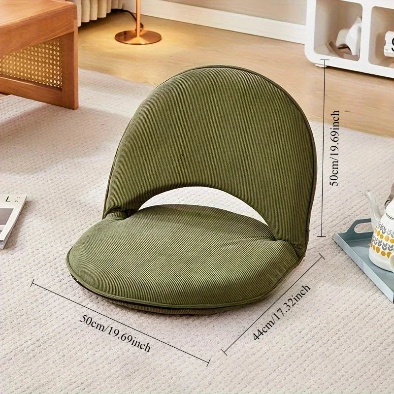 Tatami Back Chair – Foldable Small Sofa for Bedroom or Dormitory, Adjustable, Removable & Washable