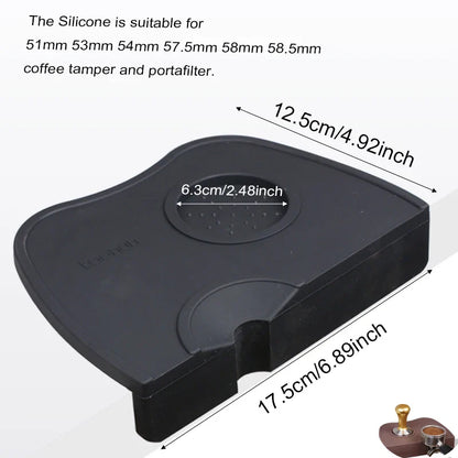High Quality Silicone Espresso Tamper Mat – Slip-Resistant Rubber Corner Pad (No Tamper Included)