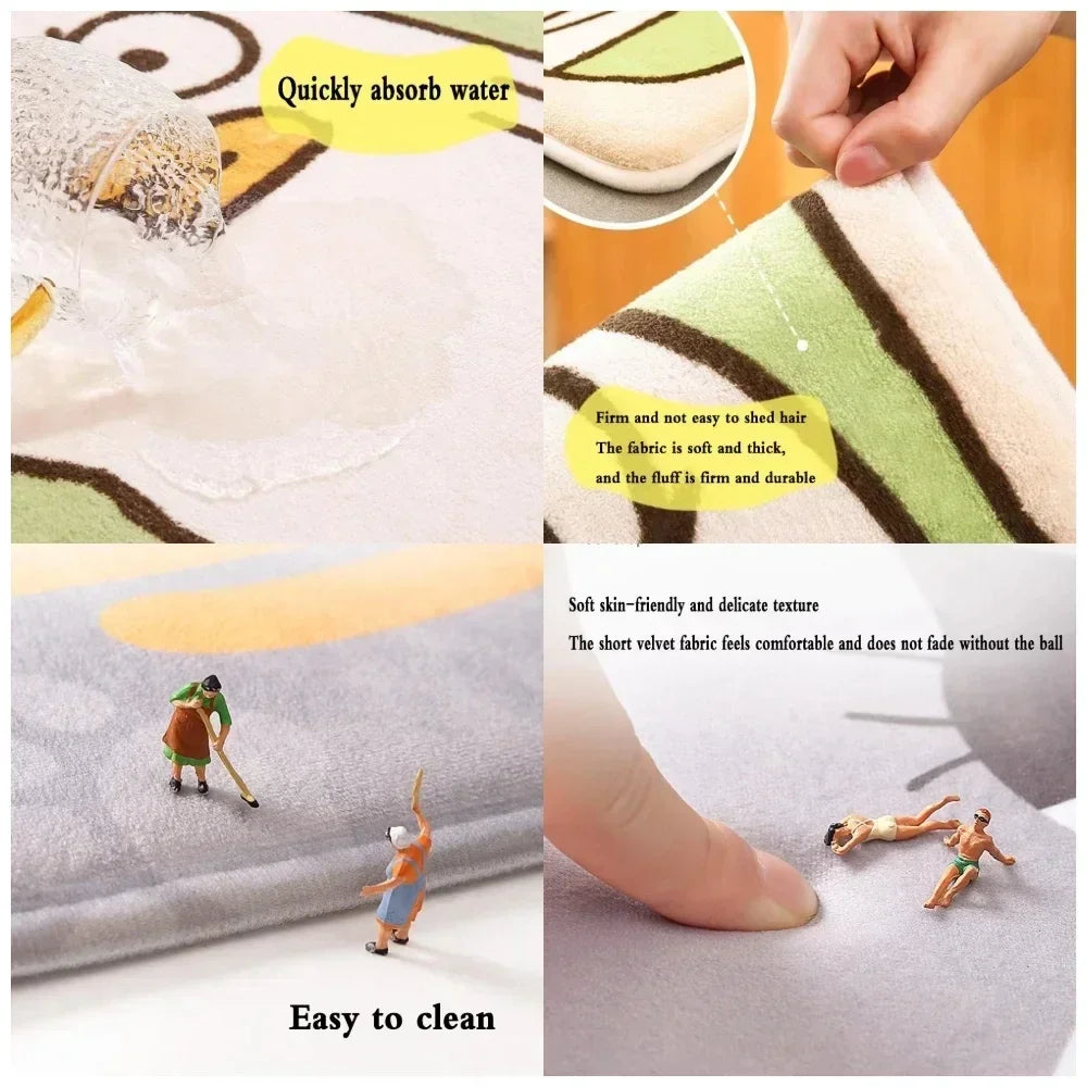 Christmas Festive Entry Door Mat — Santa Claus, Elk & Tree Holiday Anti-Slip Bathroom/Entrance Doormat