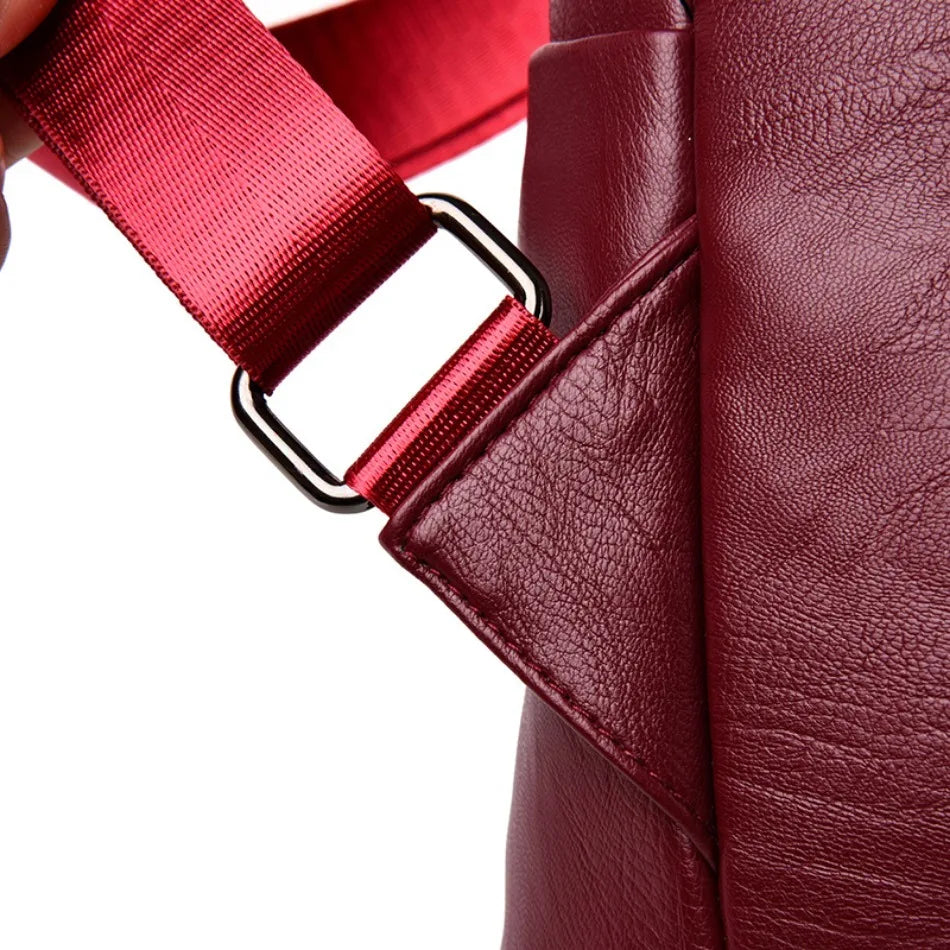 Anti-Theft Leather Backpack for Women - Vintage Shoulder Bag, High Capacity Travel and School Backpack, Mochila Feminina
