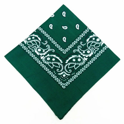 Unisex Cotton Bandana – Paisley Cowboy & Biker Headband, Wrist Wrap & Hair Scarf for Men & Women