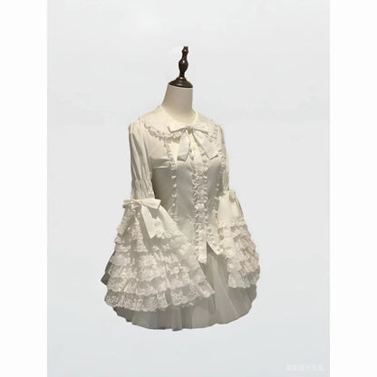 Lolita Princess Lace Sleeve Shirt - Long-Sleeve Kawaii Summer Inner Top for Women