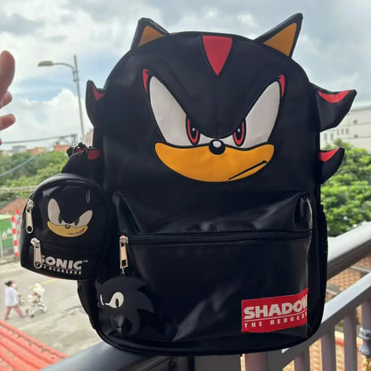 2Pcs Blue Backpack Set — Large & Small School Bags Student Laptop Bag Black Shadow Amy Rose Cosplay Gift