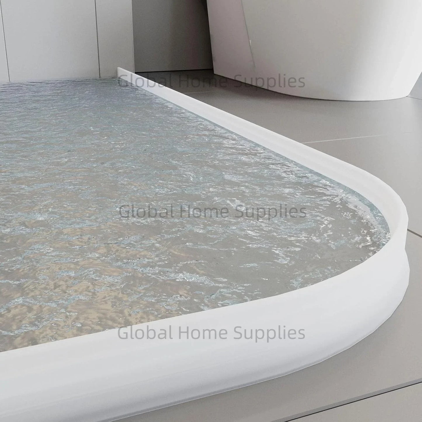 Upgraded 4” / 10cm Collapsible Shower Threshold Water Dam – Bathroom Barrier for Dry & Wet Separation