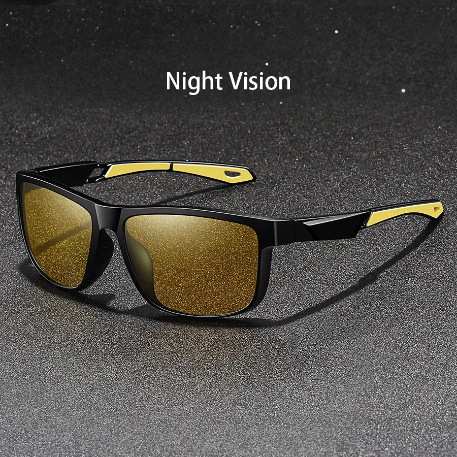 Vintage Square Frame Night Vision Glasses – Unisex Anti-Glare, Anti-Reflective UV400 Eyewear