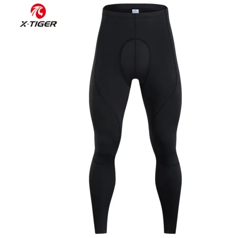 X-TIGER Thermal Winter Cycling Bib Pants for Men with 5D Gel Padding & Back Pocket – Fleece Sports MTB & Road Bike Warm Bibs