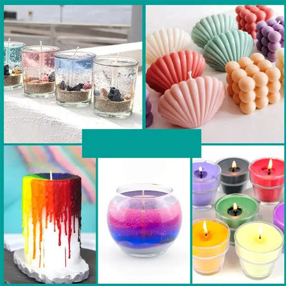 Candle Dyes Kit – Liquid Colorant Pigment Set for DIY Candle Making, Aromatherapy Soap, Soy Wax Dye & Mold Coloring Supplies