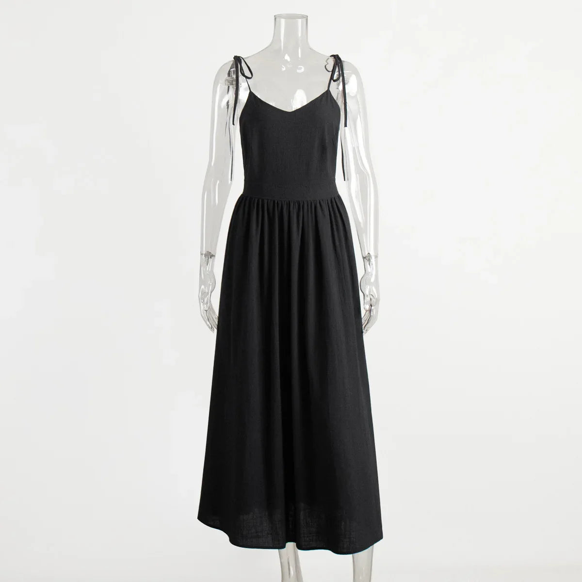 Bornladies Women’s Summer Beach A-Line Sling Dress – Vintage Loose V-Neck 100% Cotton Casual Sexy Hot Girl Style