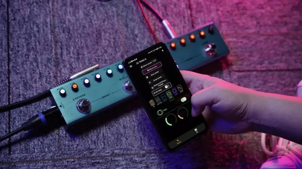 M-VAVE Tank-G Rechargeable Guitar Multi-Effects Pedal with 36 Presets & 9 Preamp Slots