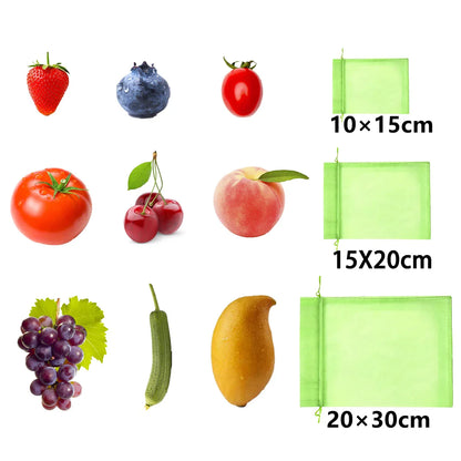 100 Fruit Protection Bags - Pest Control, Anti-Bird Garden Netting, Strawberry & Grapes Mesh Bags, Plant & Vegetable Grow Bags