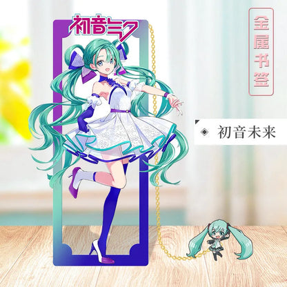 Hatsune Miku Metal Bookmarks – Perfect Gift for Anime Fans, Two-Dimensional Anime Figure Stationery