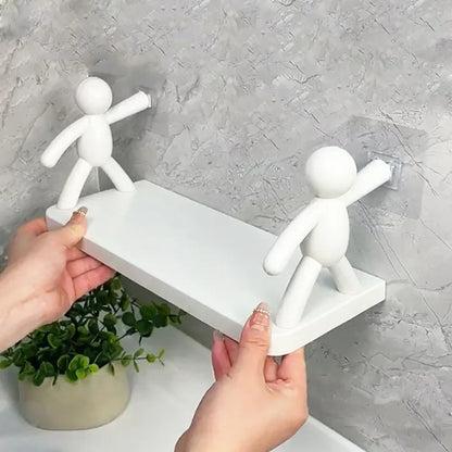 Self-Adhesive Bathroom Shampoo Storage Racks - Plastic Shelf Support Holder for Storage Organization