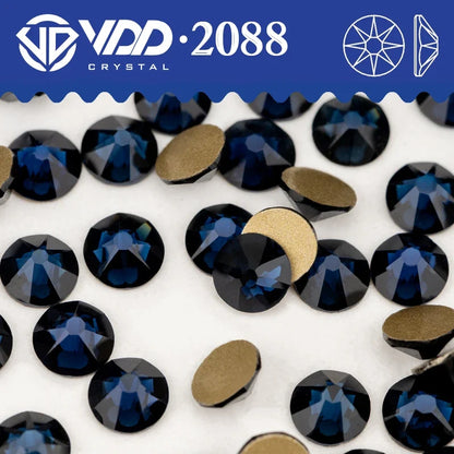 VDD AAAAA Crystal Flatback Rhinestones - SS16-SS30 16-Cut Gems for DIY Crafts & Nail Art Decoration