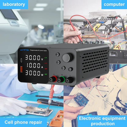 Lab Bench Switching Power Supply – Adjustable 30V 10A, 60V 5A, 120V Digital Voltage Stabilizer for Laboratory
