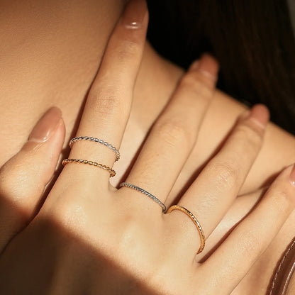 MODIAN 925 Sterling Silver Stackable Ring – Classic Wave Geometric Finger Ring, Fashion Jewelry for Women