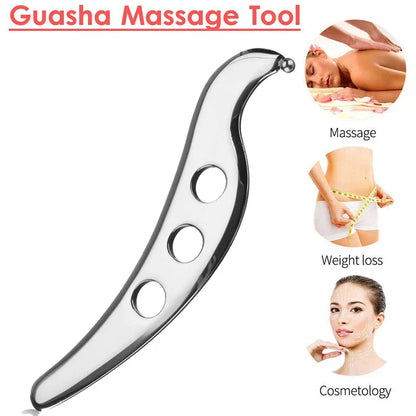 Stainless Steel Gua Sha Tool — Massage Scraping Board for Pain Relief, Myofascial Release & Physical Therapy