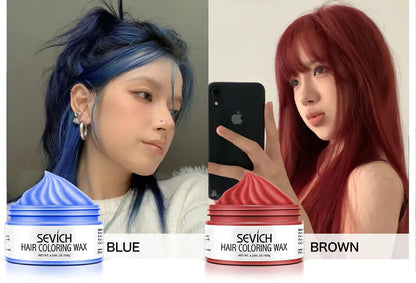 Temporary Hair Color Wax Kit – Washable Instant Hair Dye Cream for Men, Women & Kids, Party Cosplay, Blue, Purple, Red, Green
