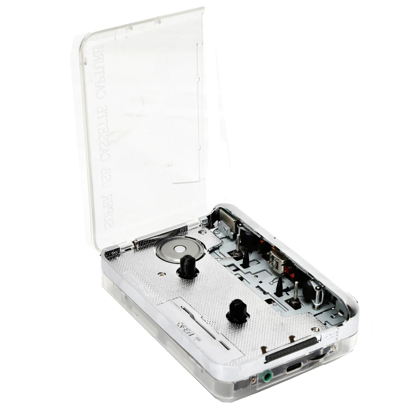 TON010 Portable Cassette Player – Transparent Tape Recorder with USB Cassette-to-MP3 Converter & Music Playback