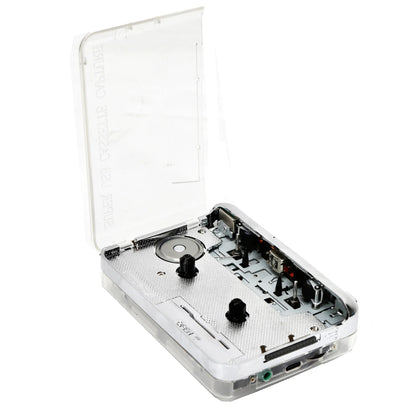 TON010 Portable Cassette Player – Transparent Tape Recorder with USB Cassette-to-MP3 Converter & Music Playback
